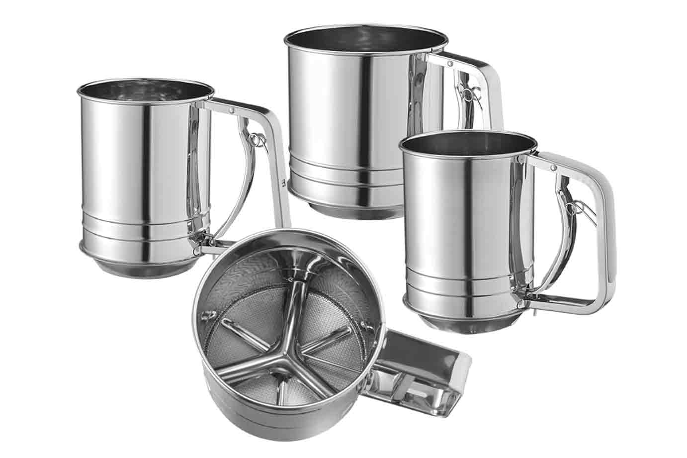 5 stainless steel flour sifters