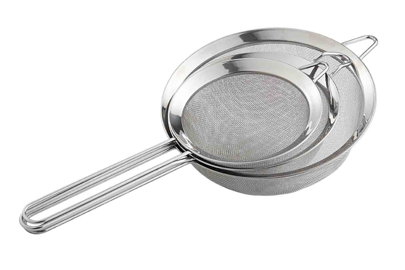 Three separate slotted spoons