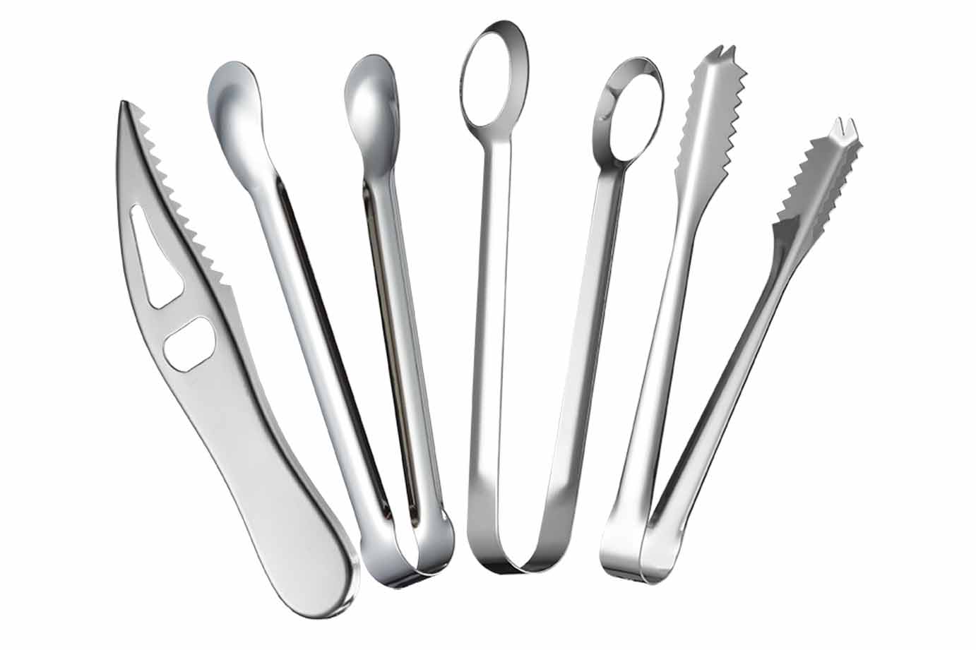 Four stainless steel clamps